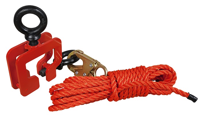 Clamp, Rail, c/w Tether, 25' rope